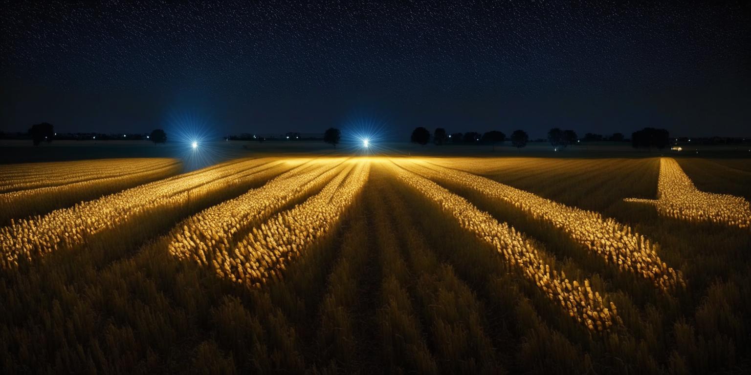 Освещение сельхоз полей световыми дронами ночью